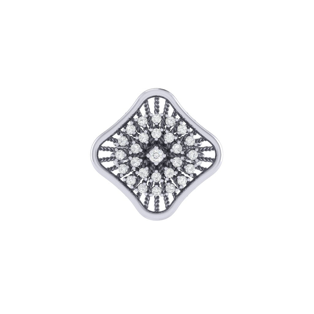 Diamtrendz 925 sterling silver white gold plated cubic zirconia ring