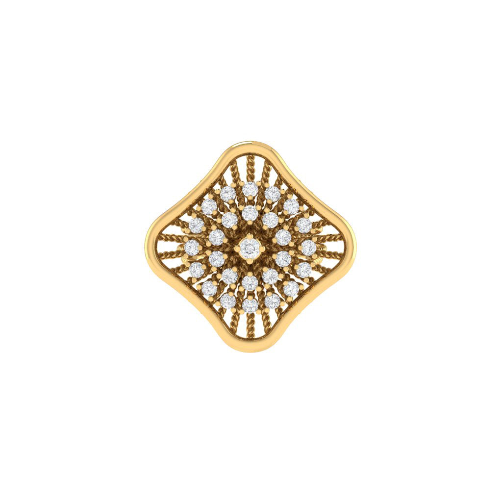Diamtrendz 925 sterling silver yellow gold plated cubic zirconia ring