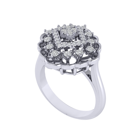 Diamtrendz 925 sterling silver white gold plated cubic zirconia ring