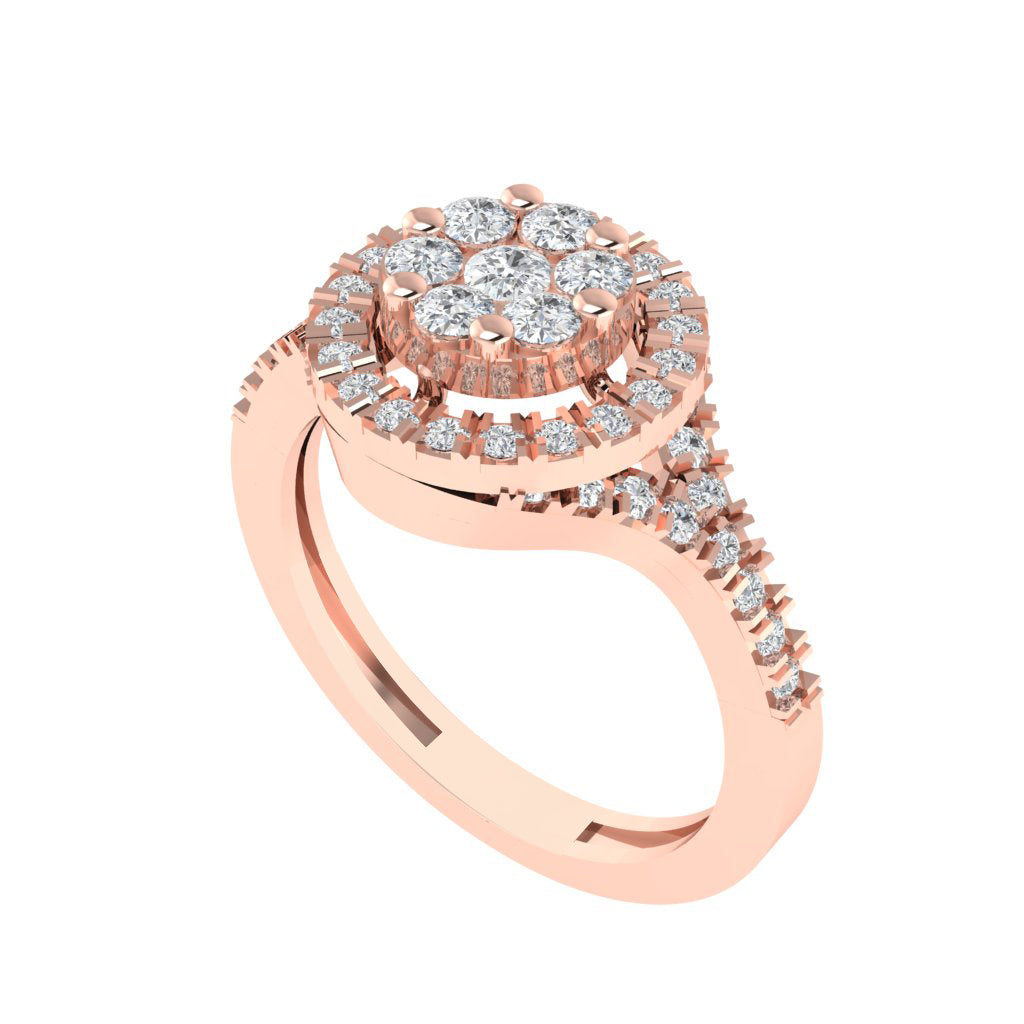 Diamtrendz 925 sterling silver rose gold plated cubic zirconia ring