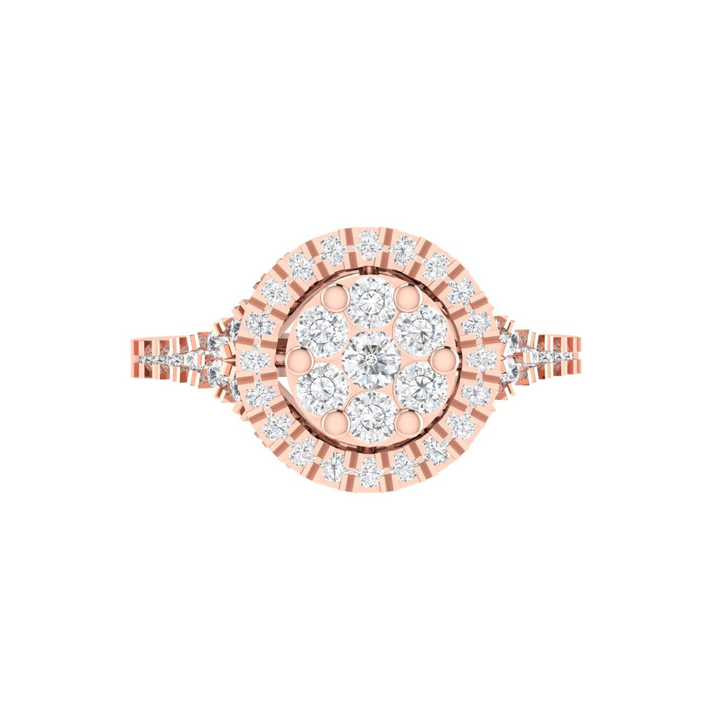 Diamtrendz 925 sterling silver rose gold plated cubic zirconia ring