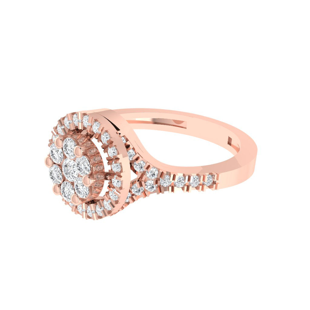 Diamtrendz 925 sterling silver rose gold plated cubic zirconia ring
