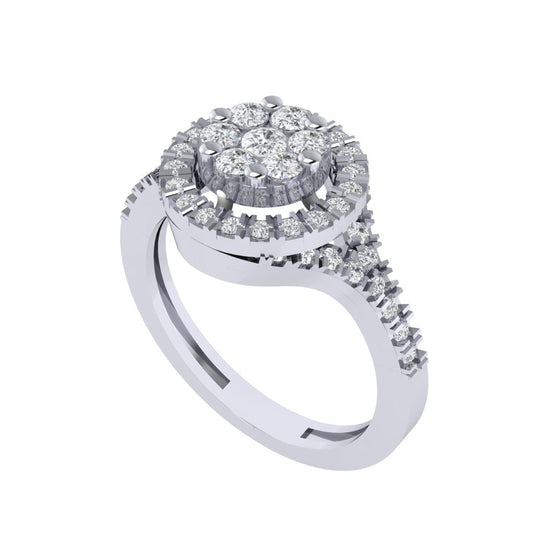 Diamtrendz 925 sterling silver white gold plated cubic zirconia ring