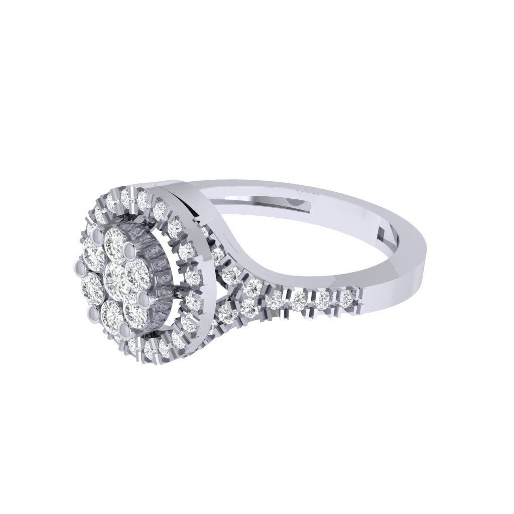 Diamtrendz 925 sterling silver white gold plated cubic zirconia ring