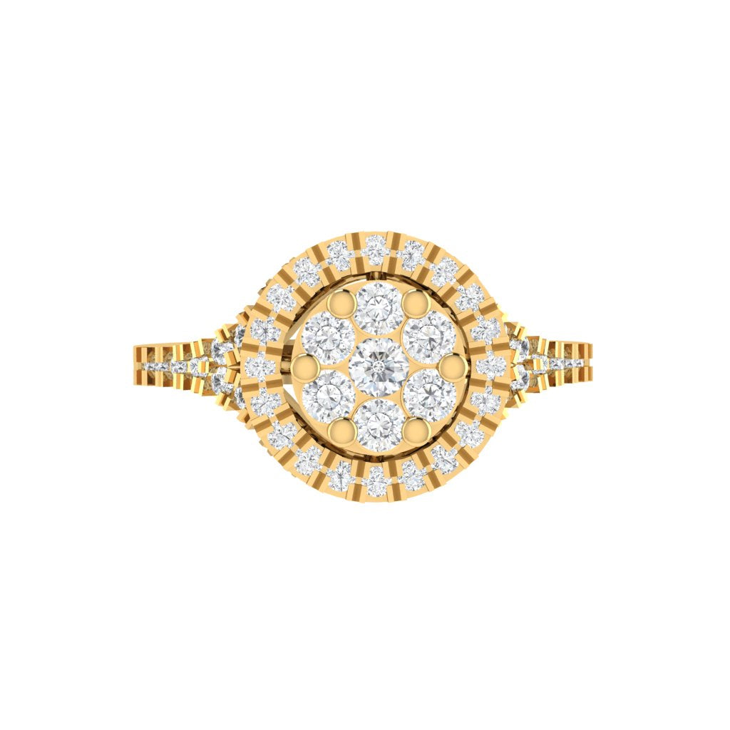 Diamtrendz 925 sterling silver yellow gold plated cubic zirconia ring