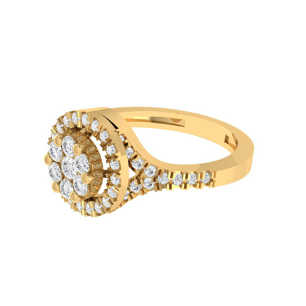 Diamtrendz 925 sterling silver yellow gold plated cubic zirconia ring
