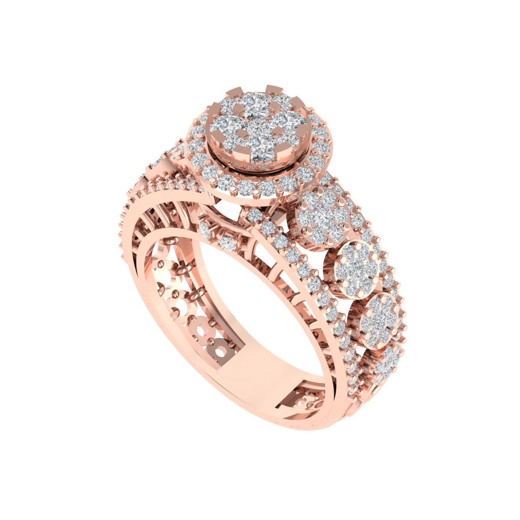 Diamtrendz 925 sterling silver rose gold plated cubic zirconia solitaire ring