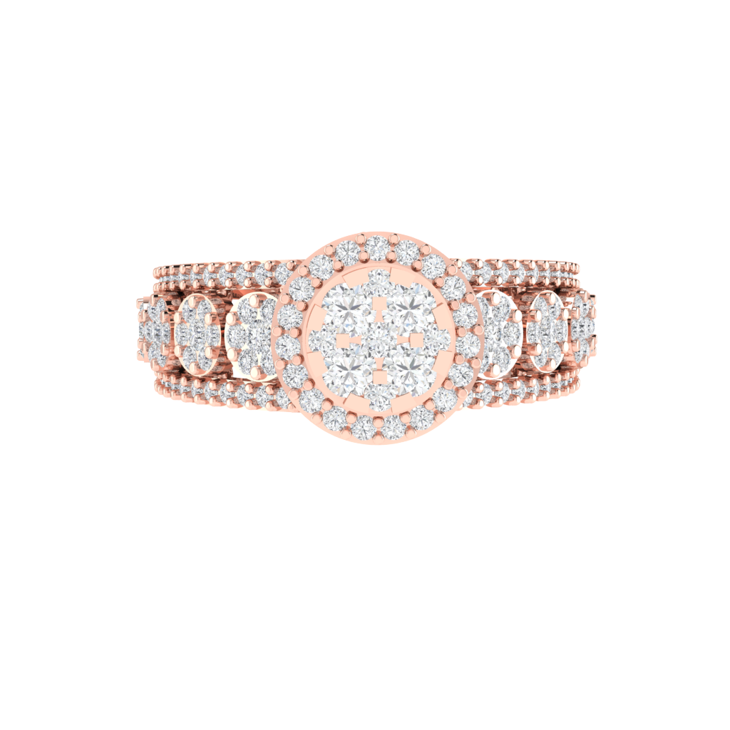 Diamtrendz 925 sterling silver rose gold plated cubic zirconia solitaire ring