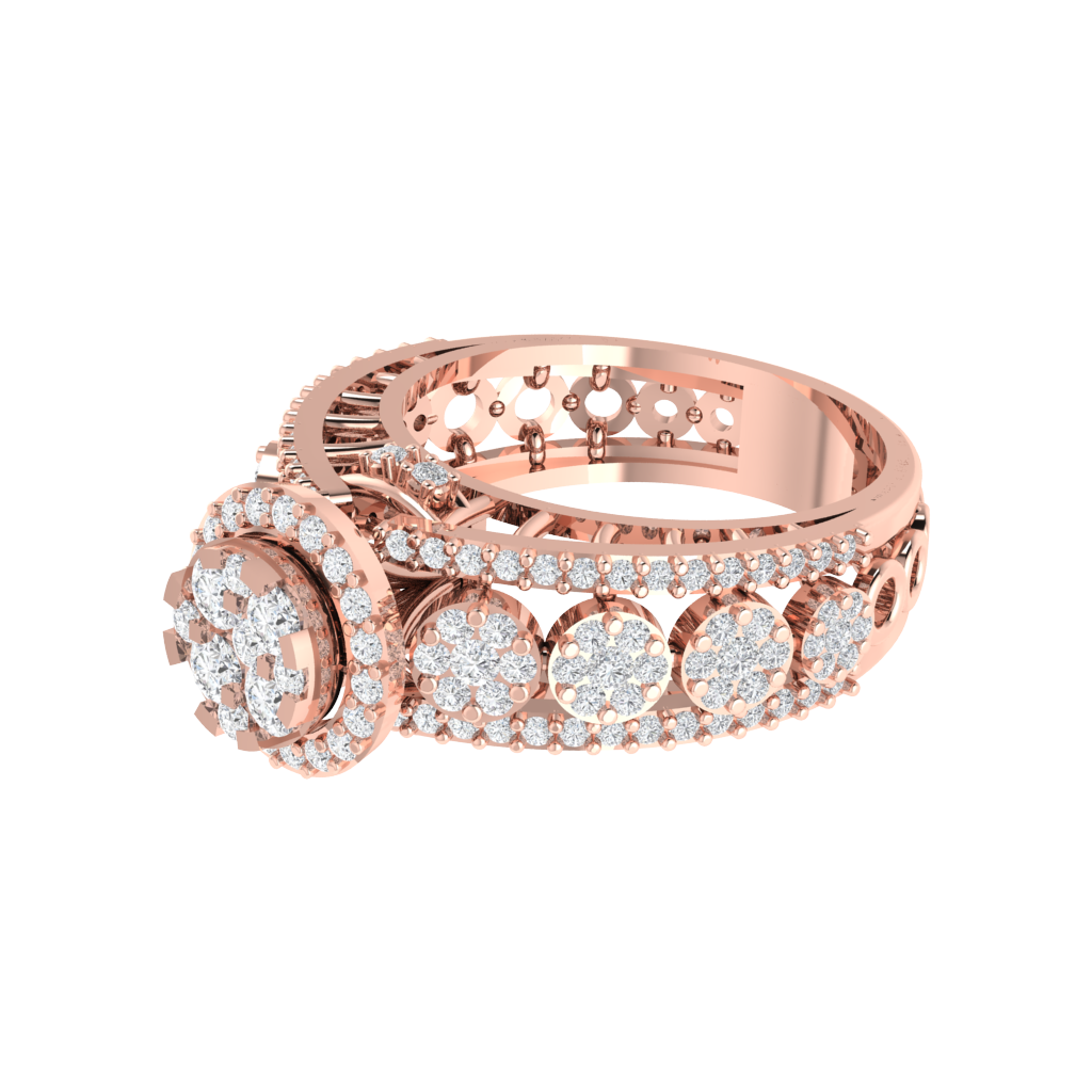 Diamtrendz 925 sterling silver rose gold plated cubic zirconia solitaire ring