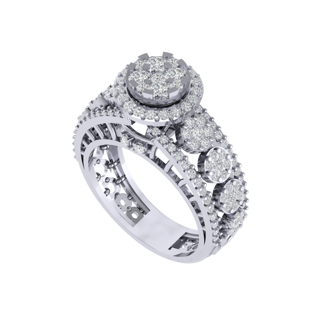 Diamtrendz 925 sterling silver white gold plated cubic zirconia solitaire ring