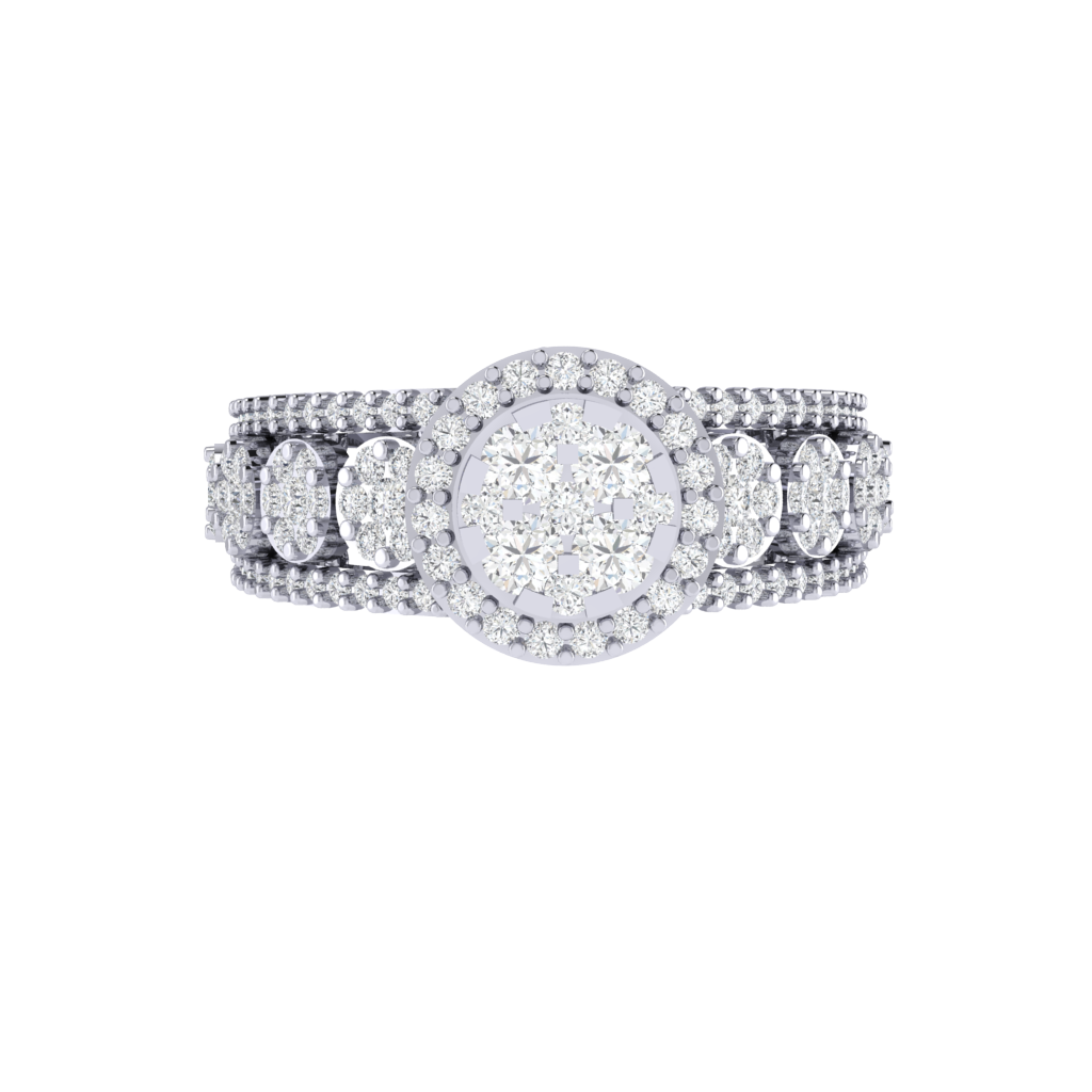 Diamtrendz 925 sterling silver white gold plated cubic zirconia solitaire ring