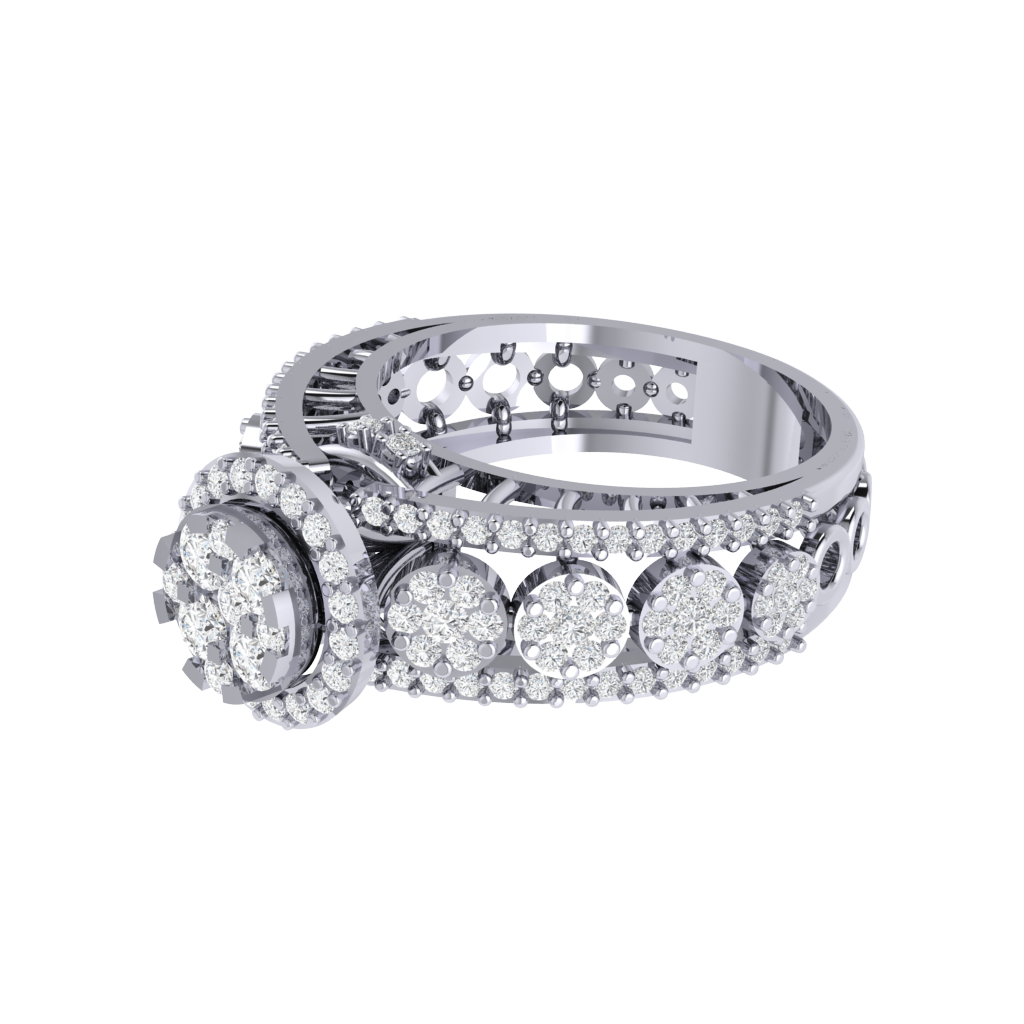 Diamtrendz 925 sterling silver white gold plated cubic zirconia solitaire ring
