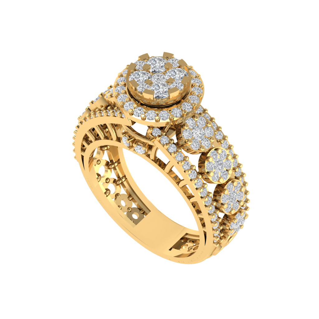 Diamtrendz 925 sterling silver yellow gold plated cubic zirconia solitaire ring