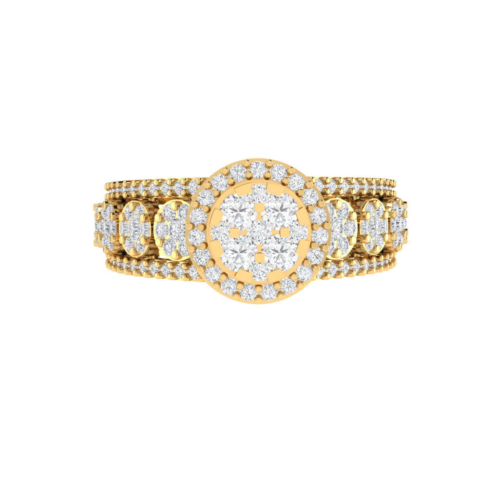 Diamtrendz 925 sterling silver yellow gold plated cubic zirconia solitaire ring