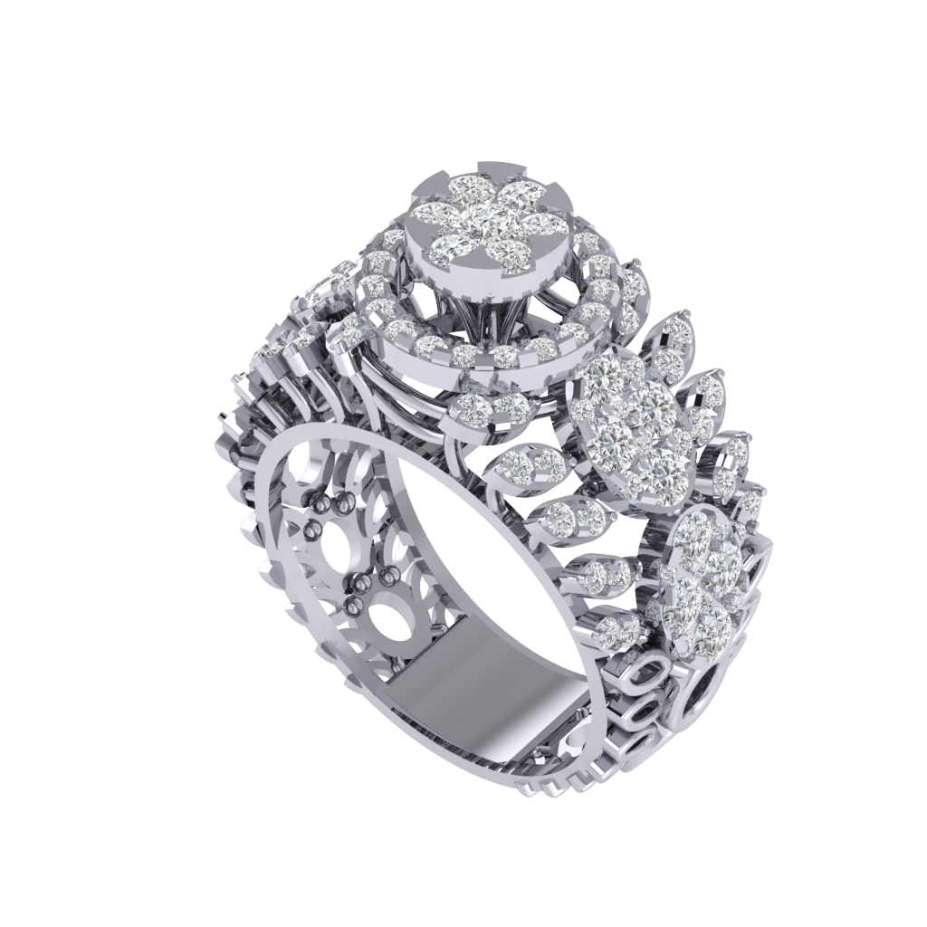 Diamtrendz 925 sterling silver white gold plated cubic zirconia solitaire ring