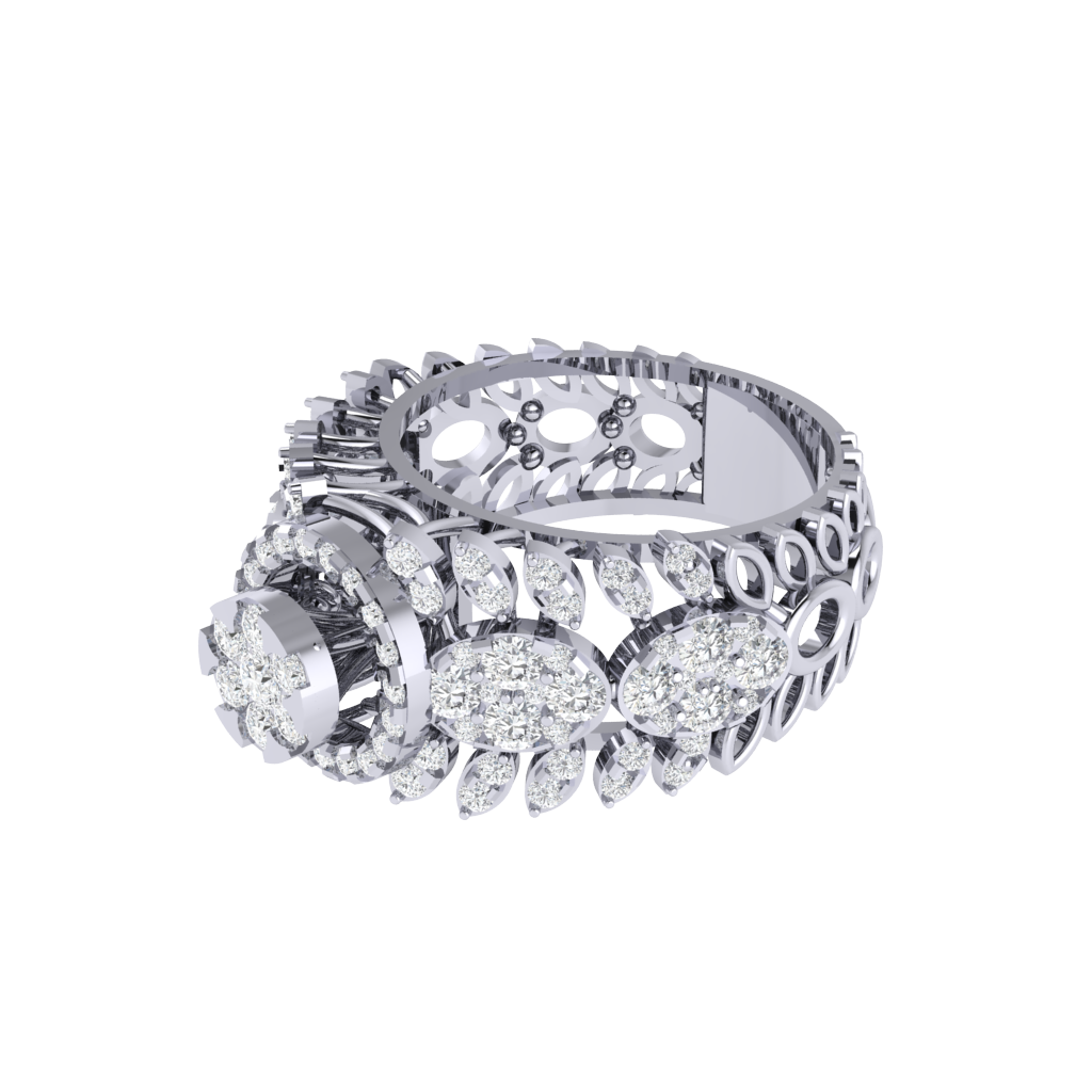 Diamtrendz 925 sterling silver white gold plated cubic zirconia solitaire ring