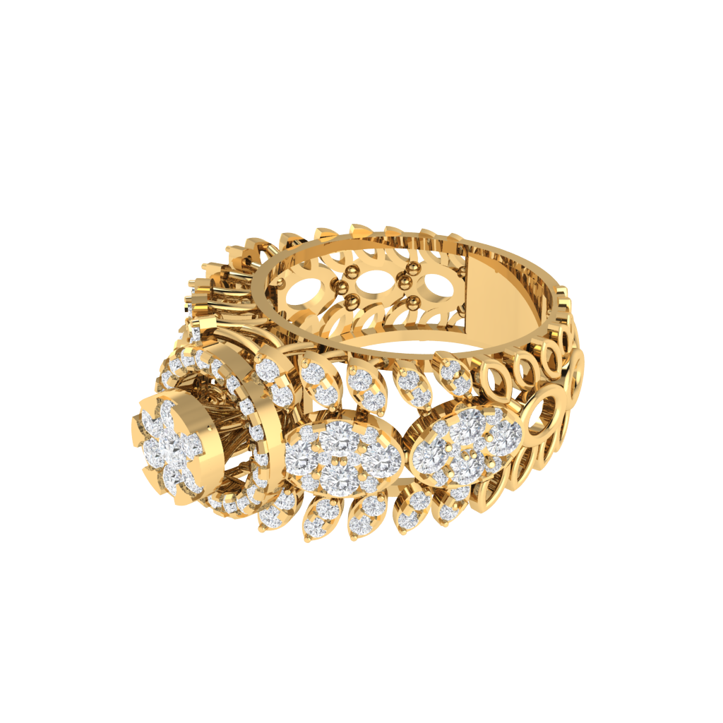 Diamtrendz 925 sterling silver yellow gold plated cubic zirconia solitaire ring
