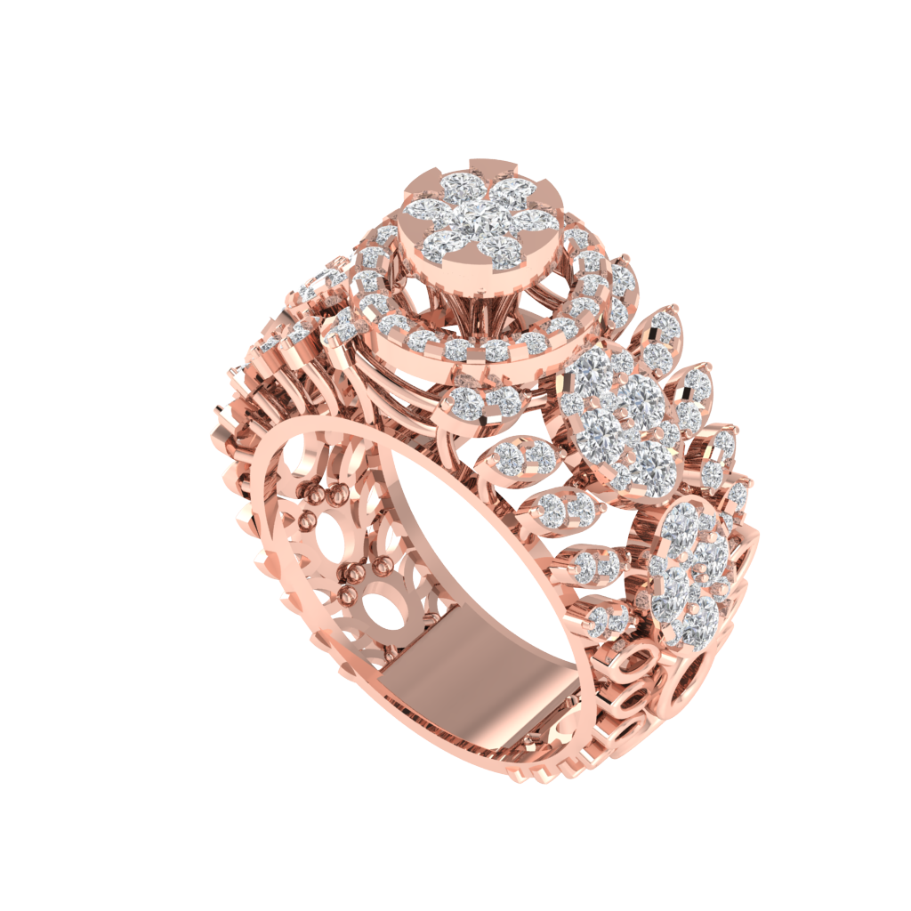 Diamtrendz 925 sterling silver rose gold plated cubic zirconia solitaire ring