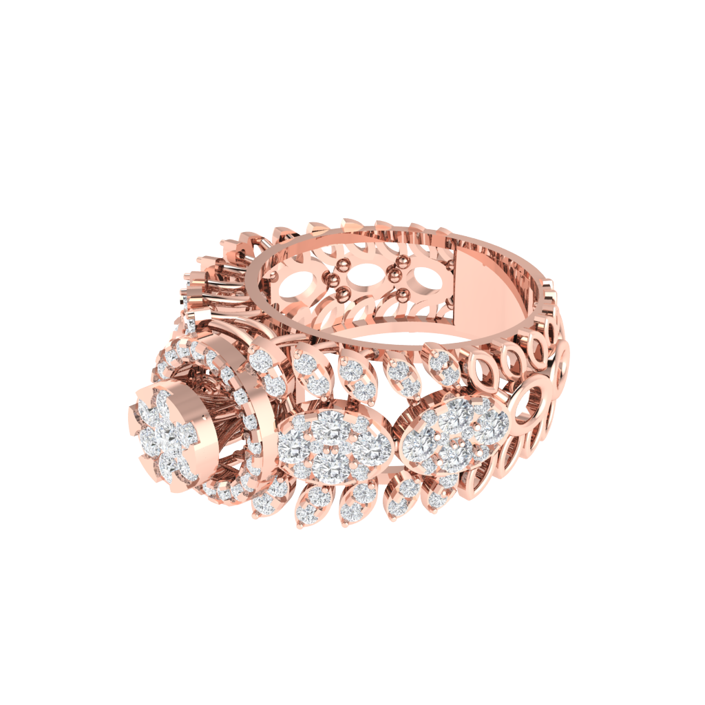 Diamtrendz 925 sterling silver rose gold plated cubic zirconia solitaire ring