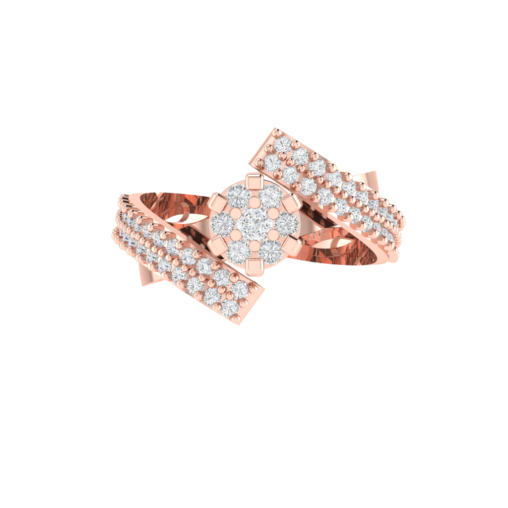 Diamtrendz 925 sterling silver rose gold plated cubic zirconia ring