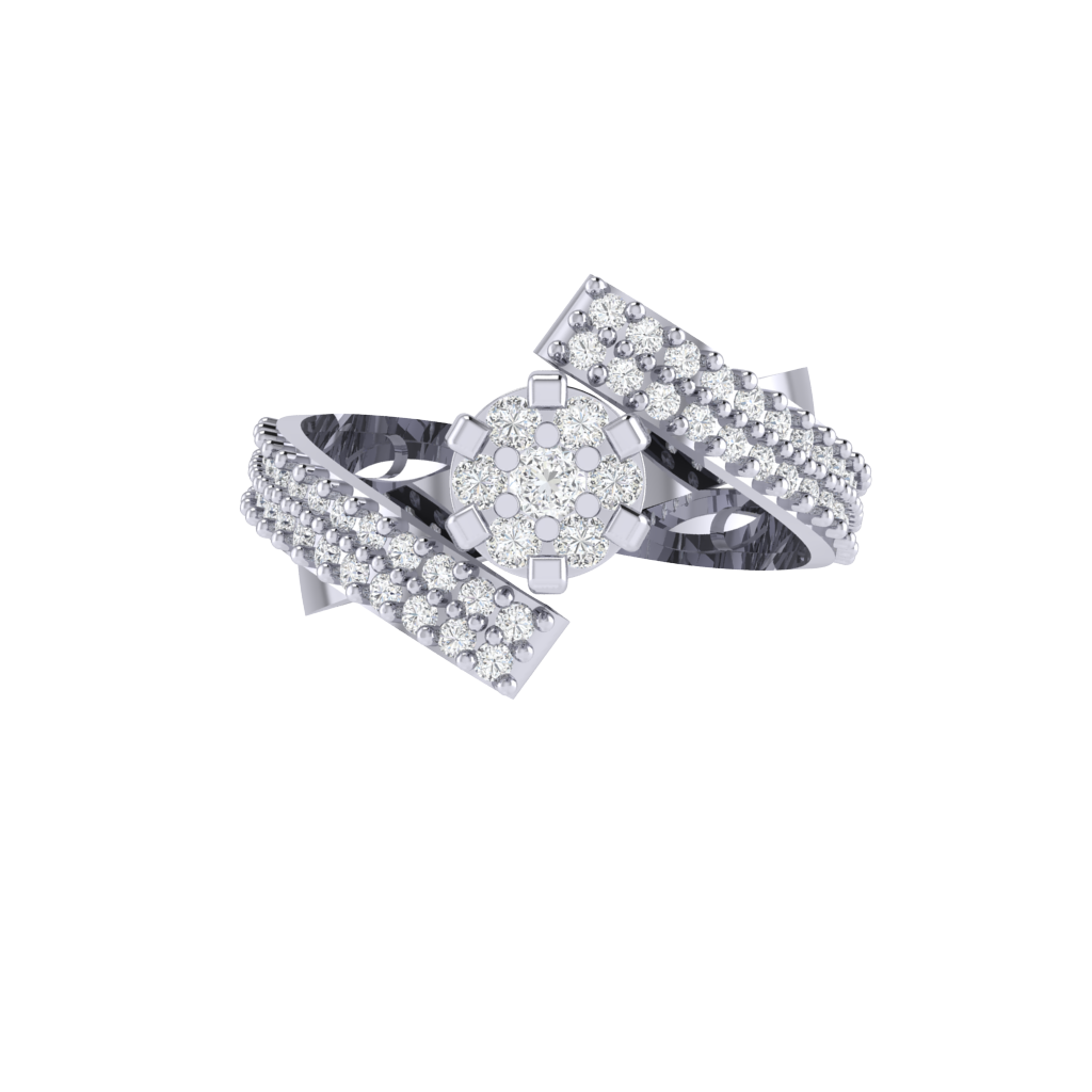 Diamtrendz 925 sterling silver white gold plated cubic zirconia ring