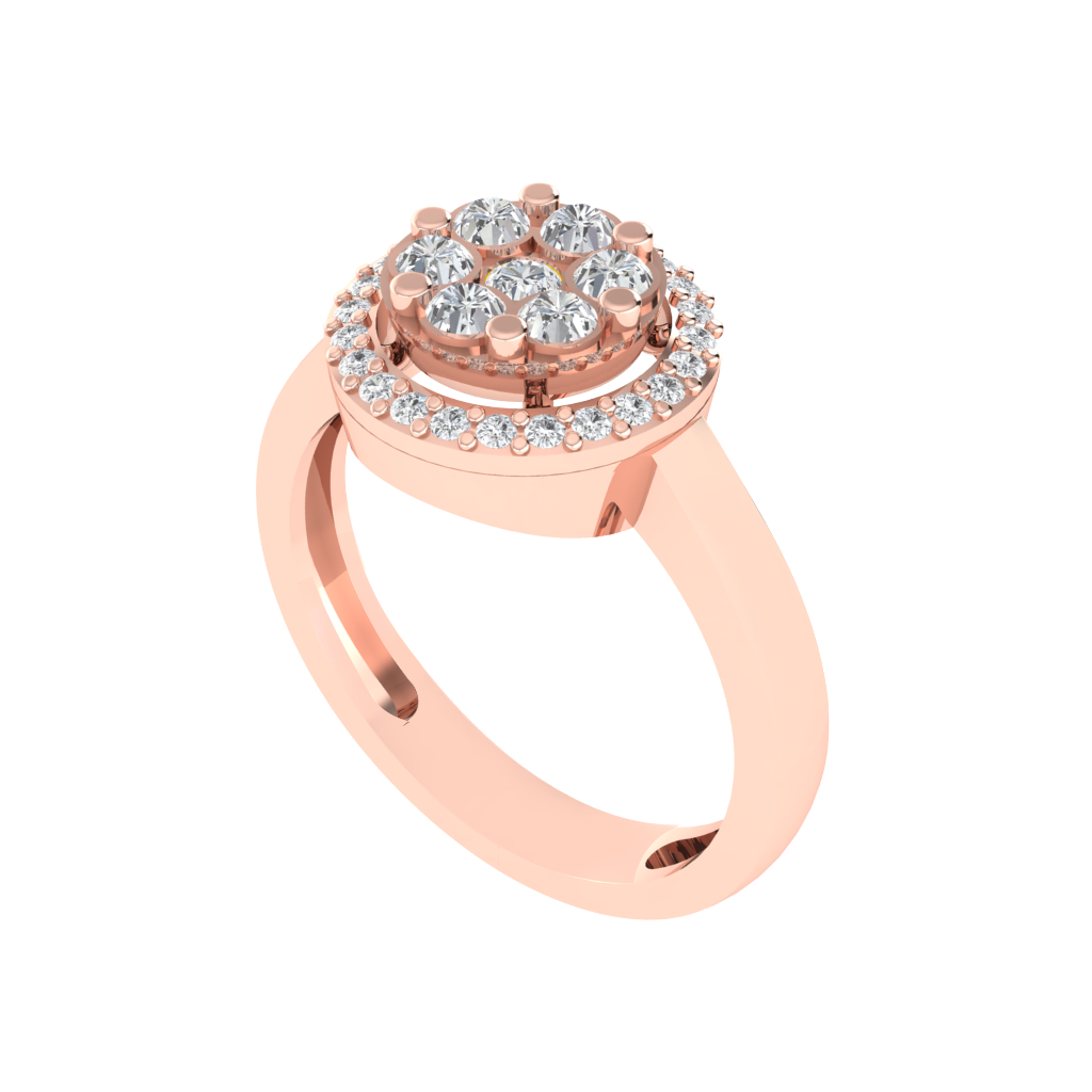 Diamtrendz 925 sterling silver rose gold plated cubic zirconia ring