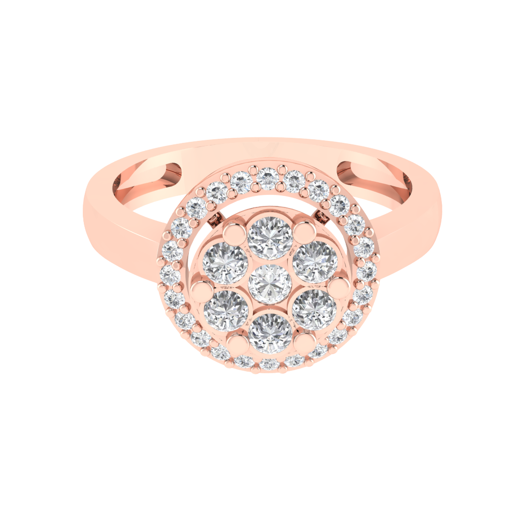 Diamtrendz 925 sterling silver rose gold plated cubic zirconia ring