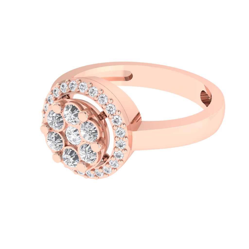 Diamtrendz 925 sterling silver rose gold plated cubic zirconia ring