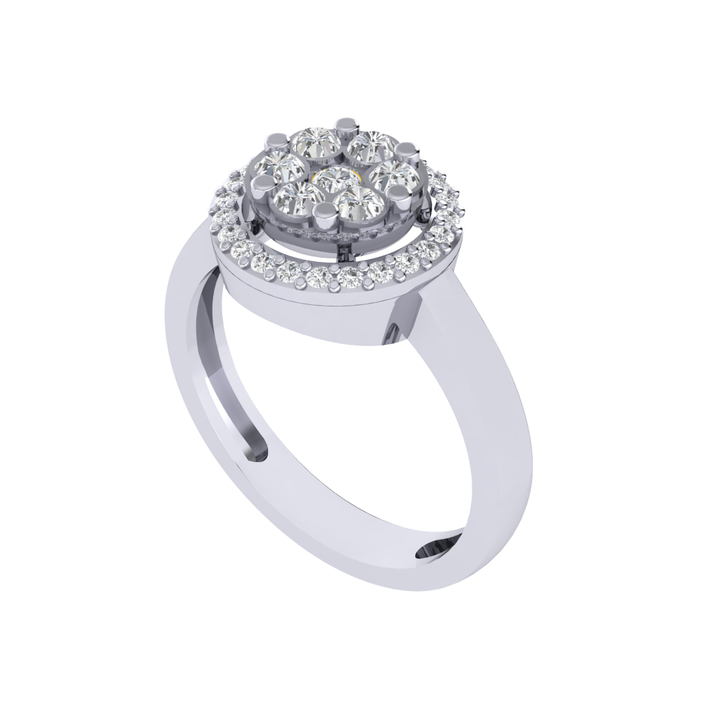 Diamtrendz 925 sterling silver white gold plated cubic zirconia ring