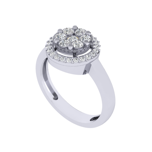 Diamtrendz 925 sterling silver white gold plated cubic zirconia ring
