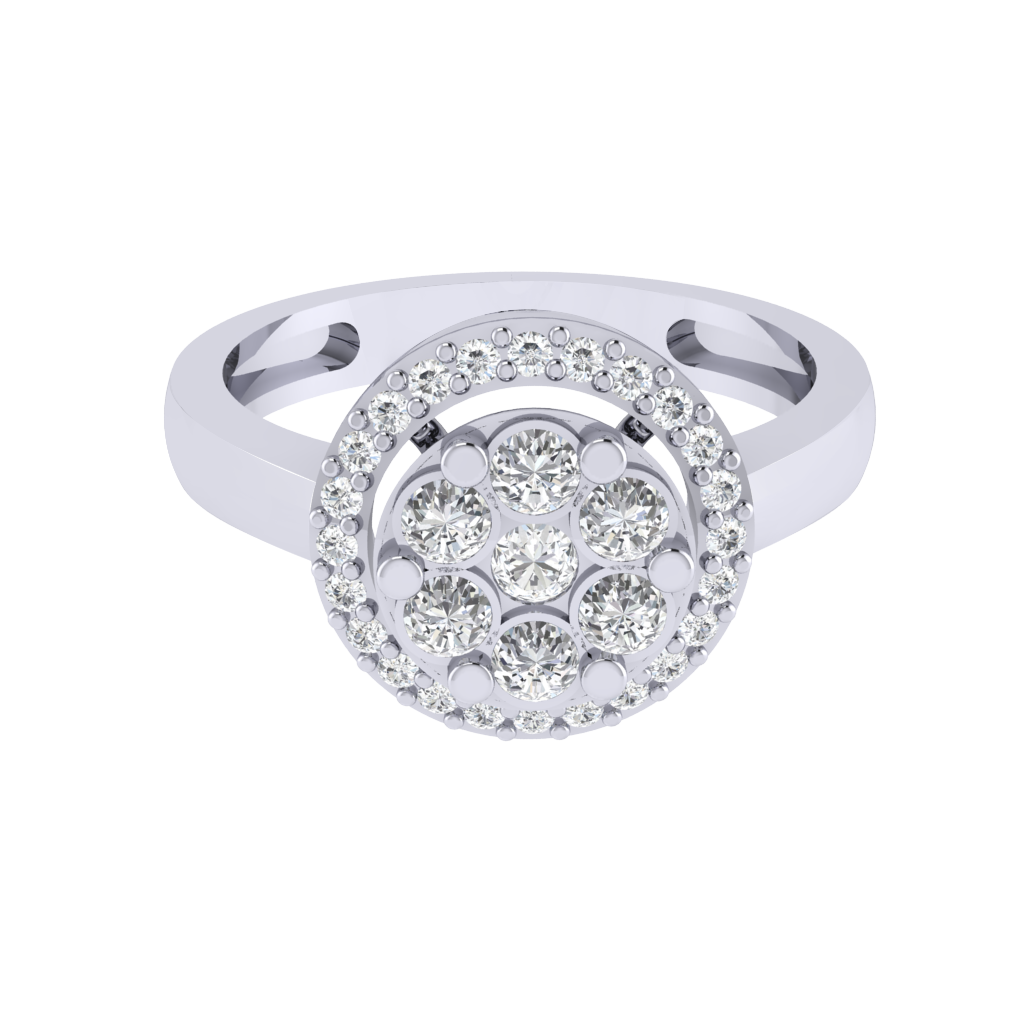 Diamtrendz 925 sterling silver white gold plated cubic zirconia ring