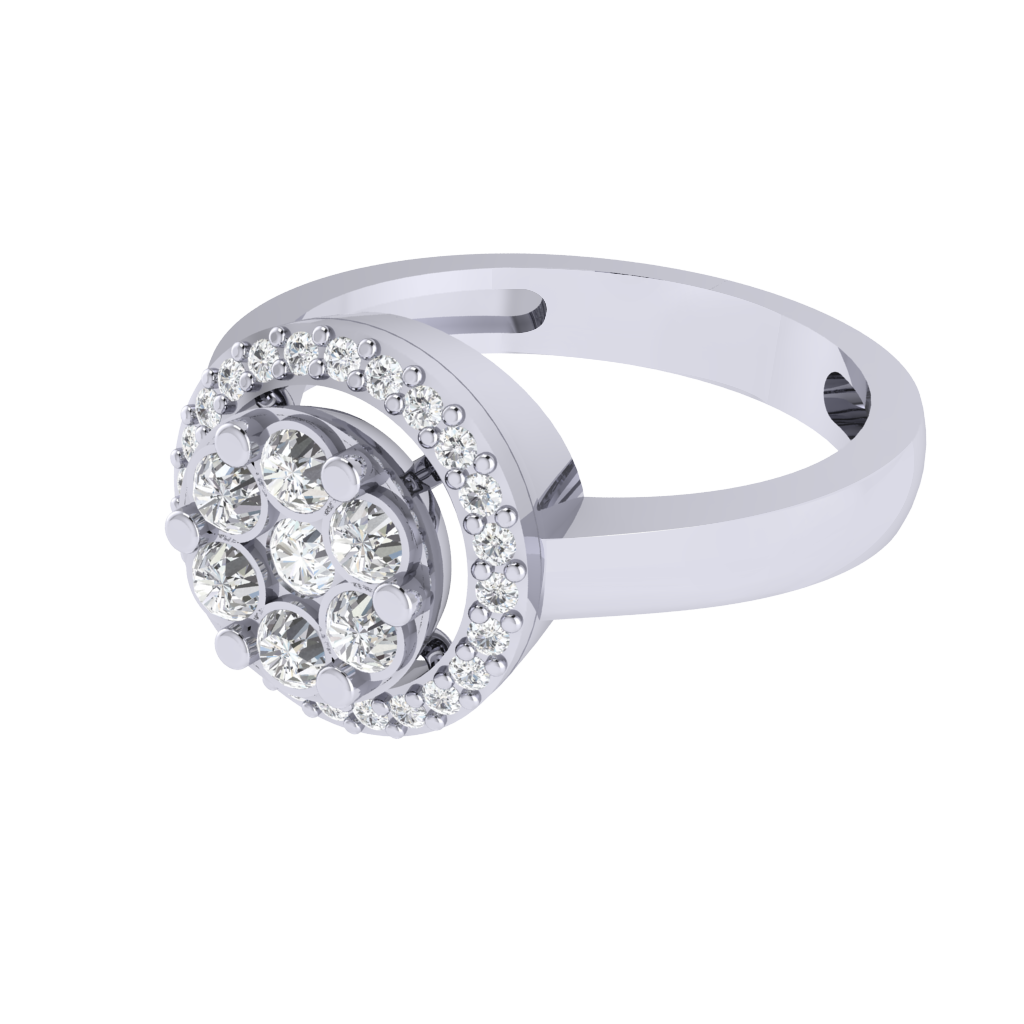Diamtrendz 925 sterling silver white gold plated cubic zirconia ring