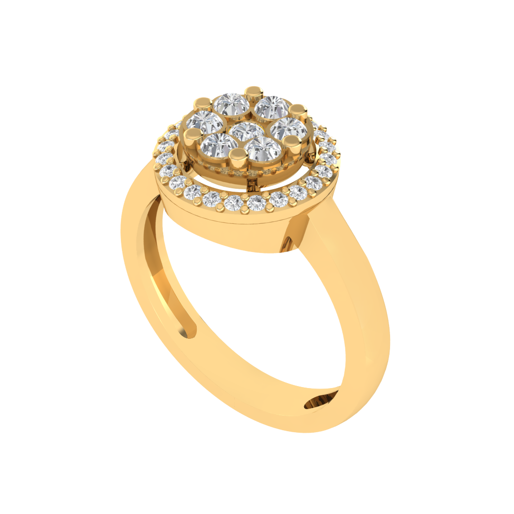 Diamtrendz 925 sterling silver yellow gold plated cubic zirconia ring
