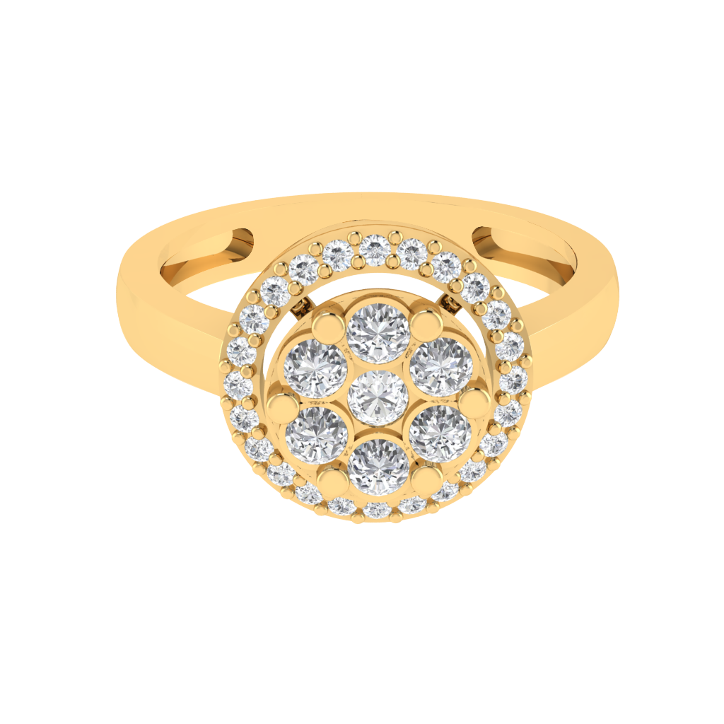 Diamtrendz 925 sterling silver yellow gold plated cubic zirconia ring