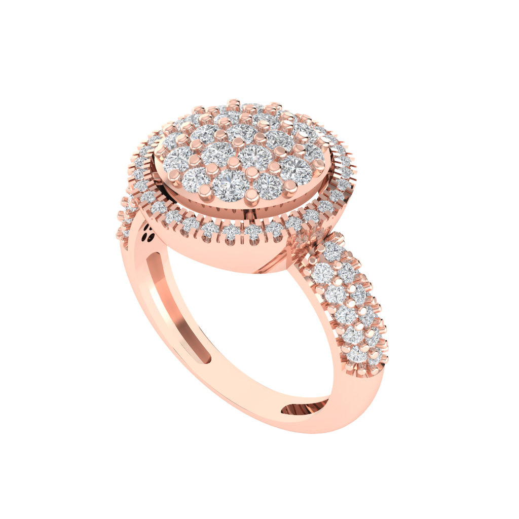 Diamtrendz 925 sterling silver rose gold plated cubic zirconia ring