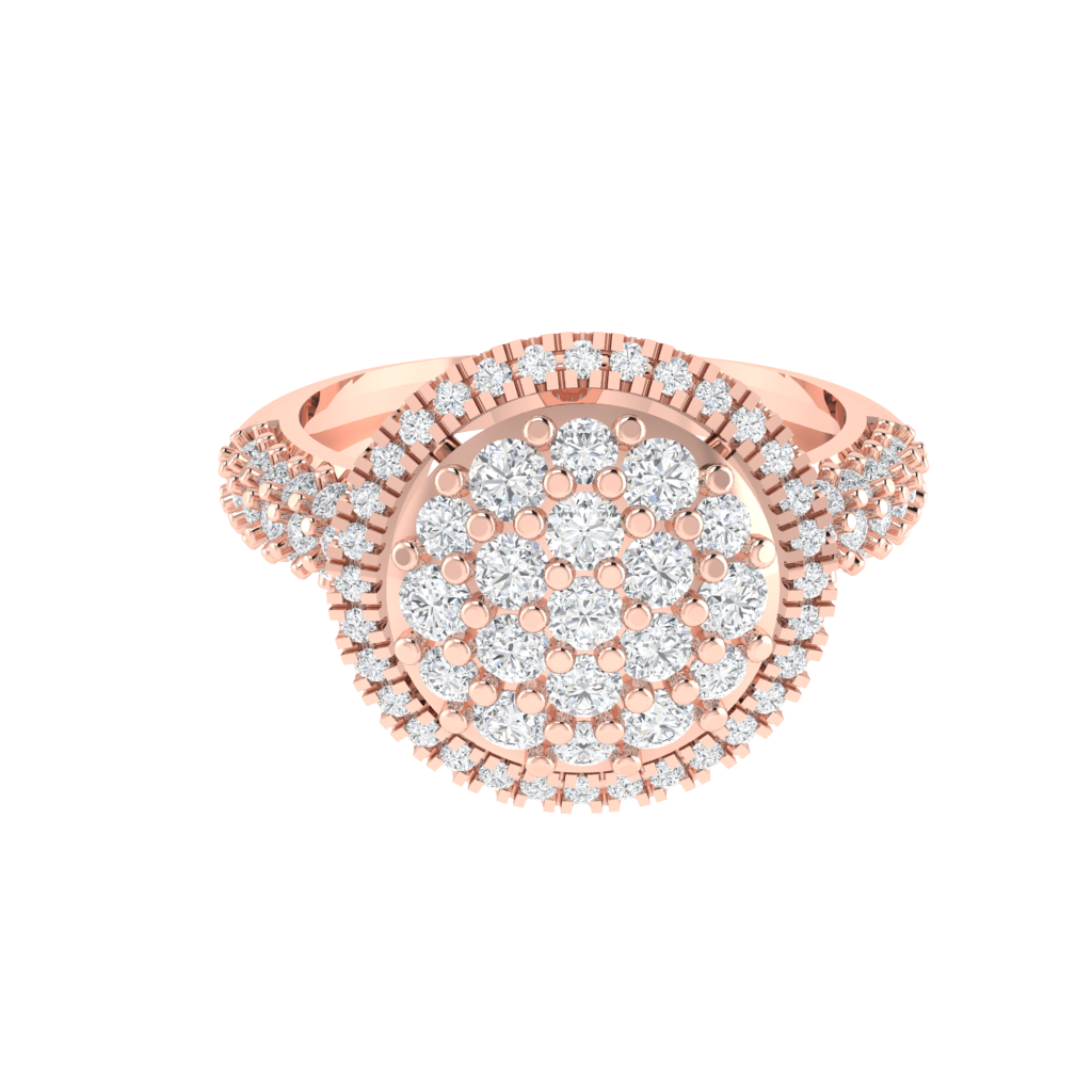 Diamtrendz 925 sterling silver rose gold plated cubic zirconia ring