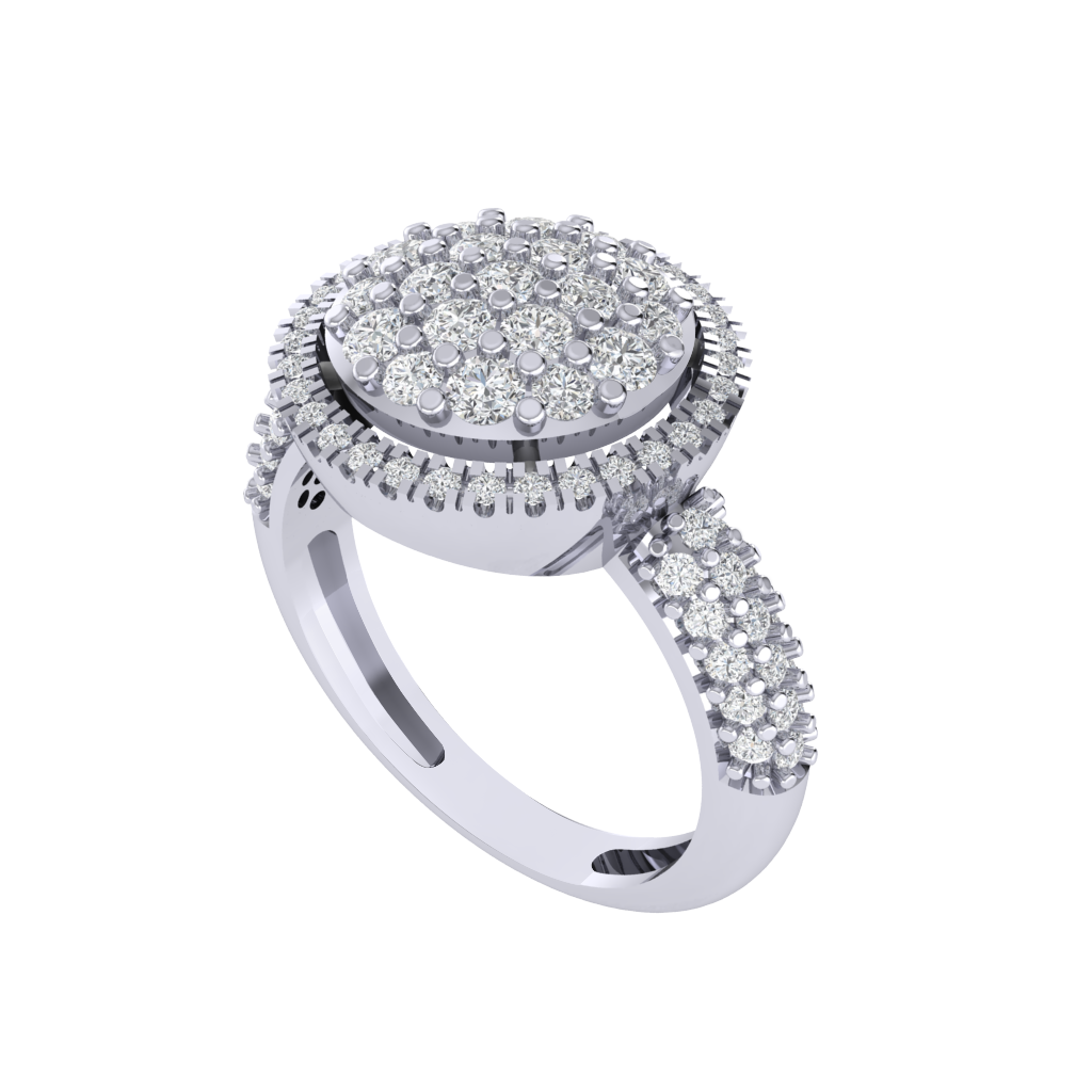 Diamtrendz 925 sterling silver white gold plated cubic zirconia ring