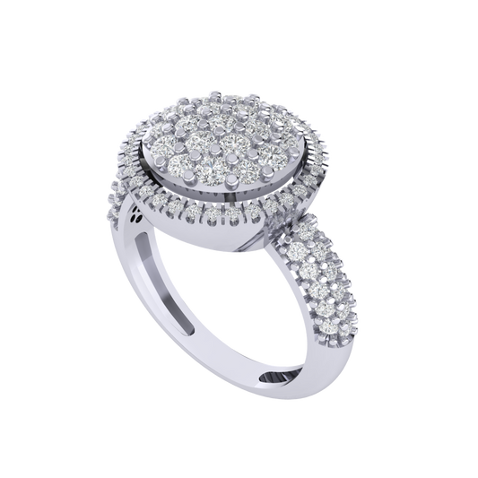 Diamtrendz 925 sterling silver white gold plated cubic zirconia ring