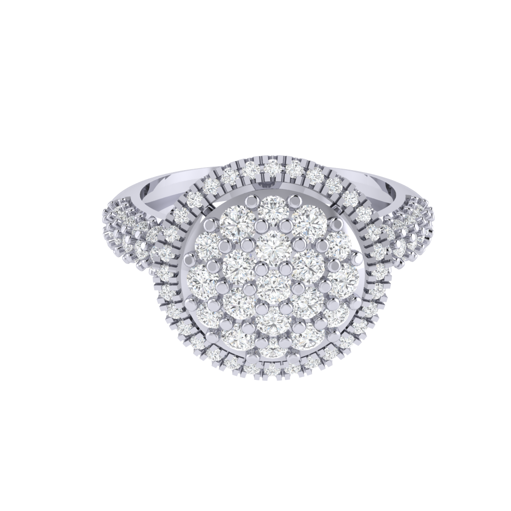 Diamtrendz 925 sterling silver white gold plated cubic zirconia ring