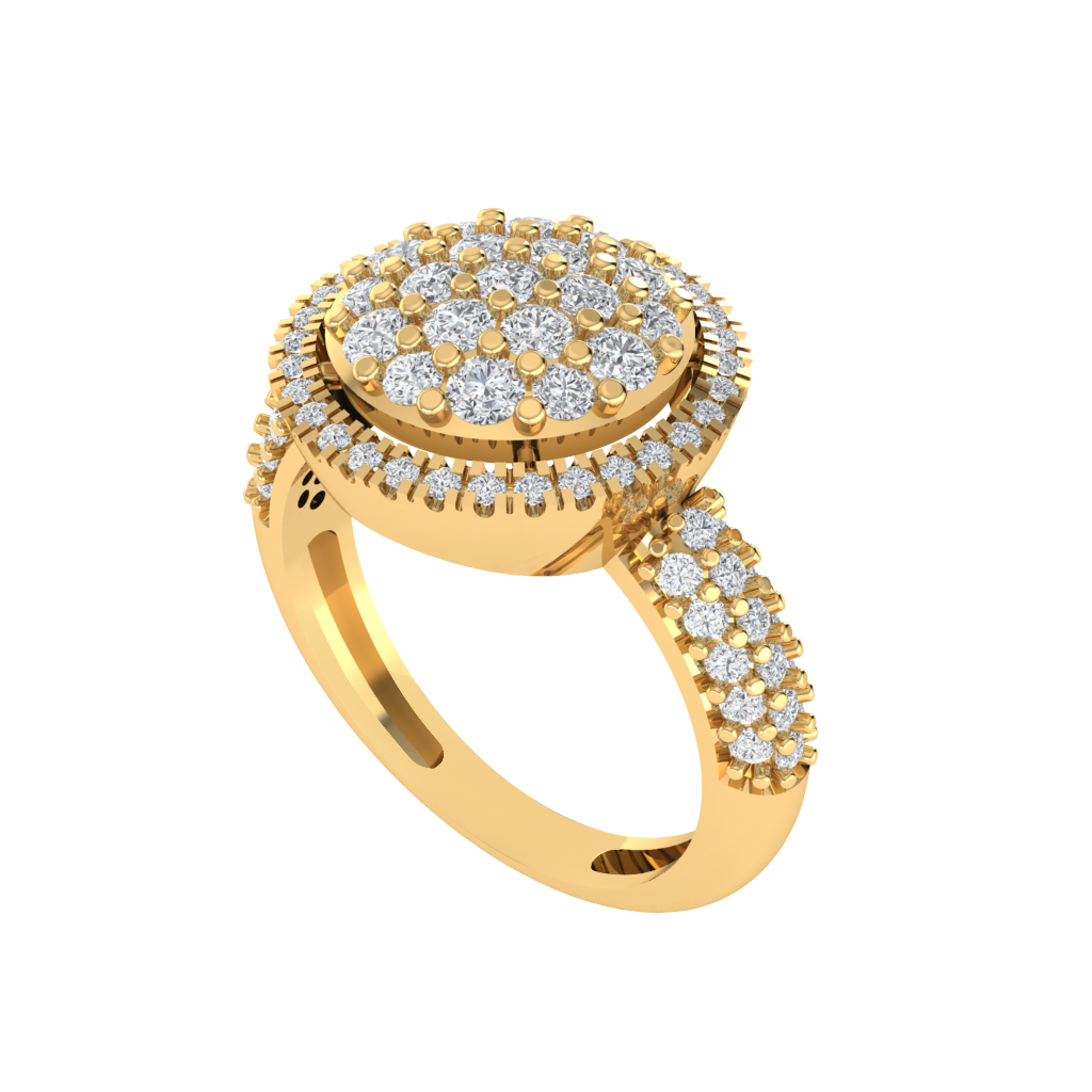 Diamtrendz 925 sterling silver yellow gold plated cubic zirconia ring
