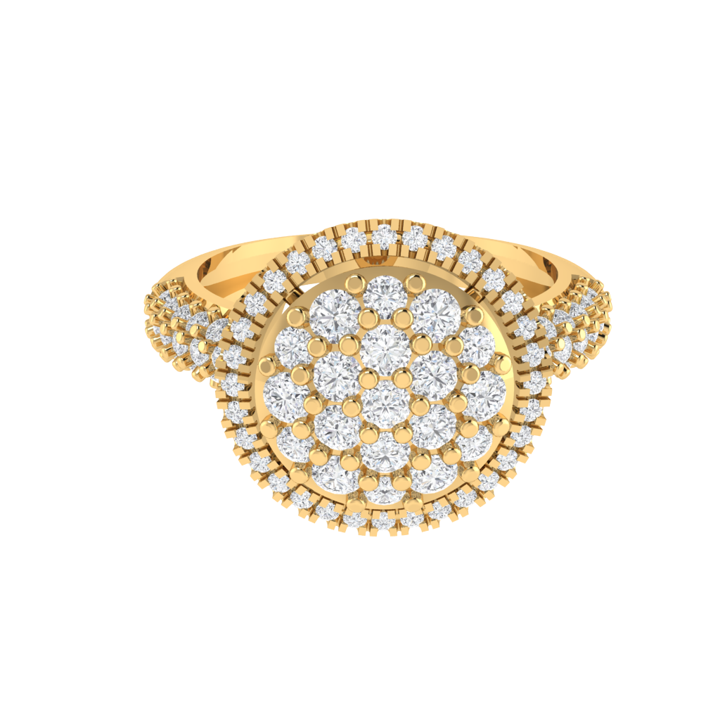 Diamtrendz 925 sterling silver yellow gold plated cubic zirconia ring