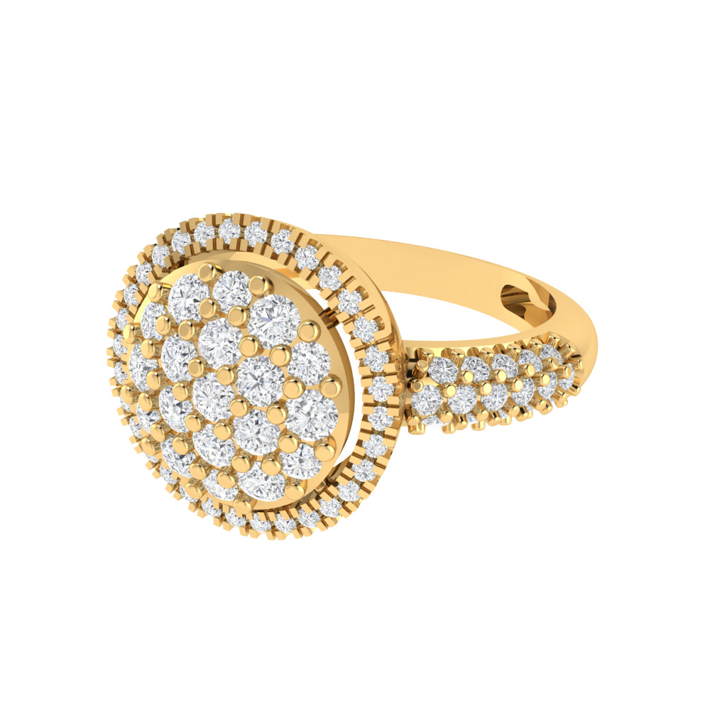 Diamtrendz 925 sterling silver yellow gold plated cubic zirconia ring