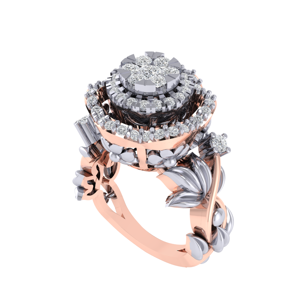 Diamtrendz 925 sterling silver rose gold plated cubic zirconia ring
