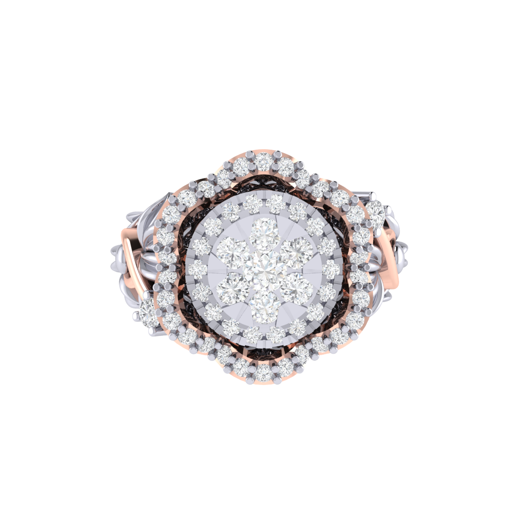 Diamtrendz 925 sterling silver rose gold plated cubic zirconia ring