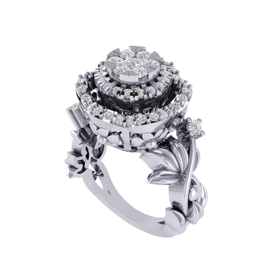 Diamtrendz 925 sterling silver white gold plated cubic zirconia ring