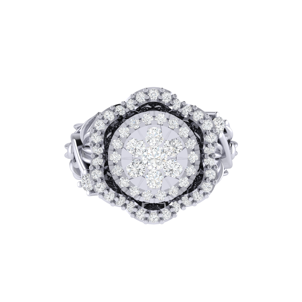 Diamtrendz 925 sterling silver white gold plated cubic zirconia ring
