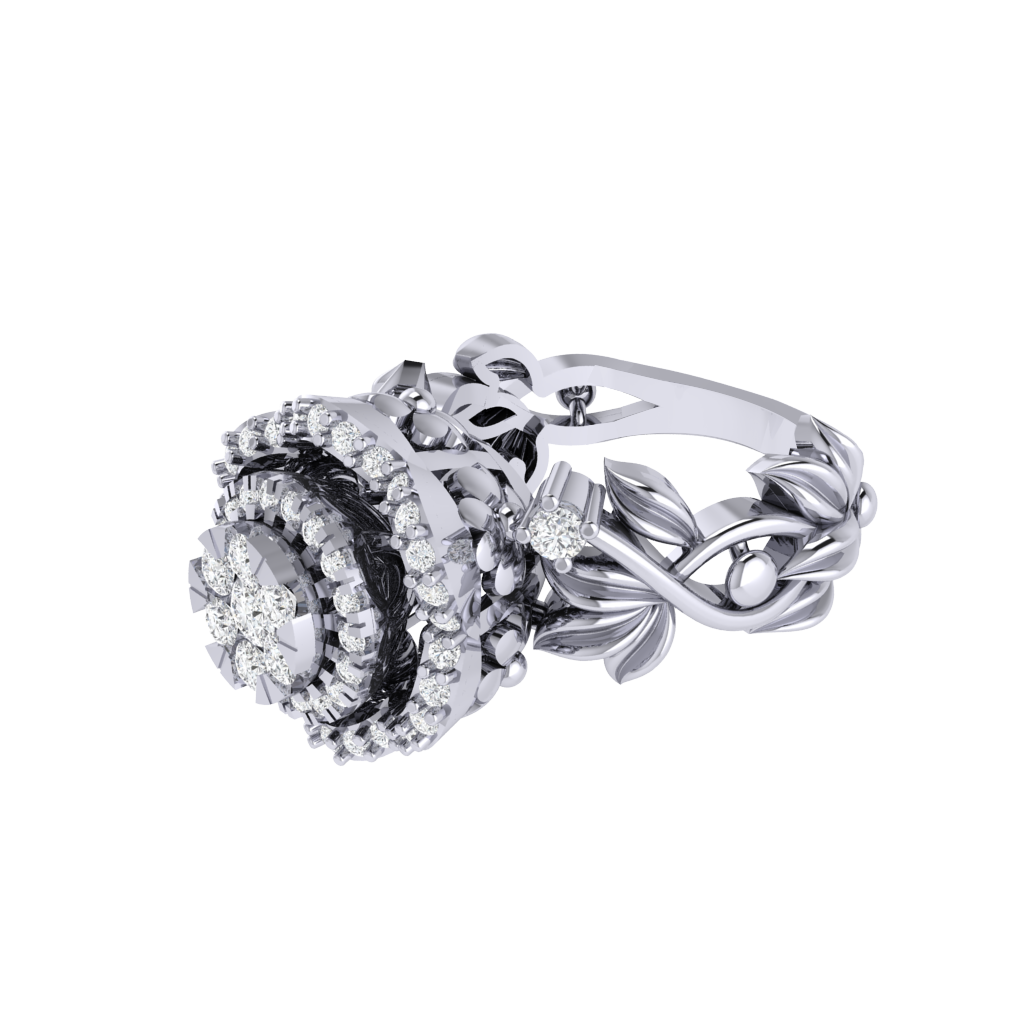 Diamtrendz 925 sterling silver white gold plated cubic zirconia ring