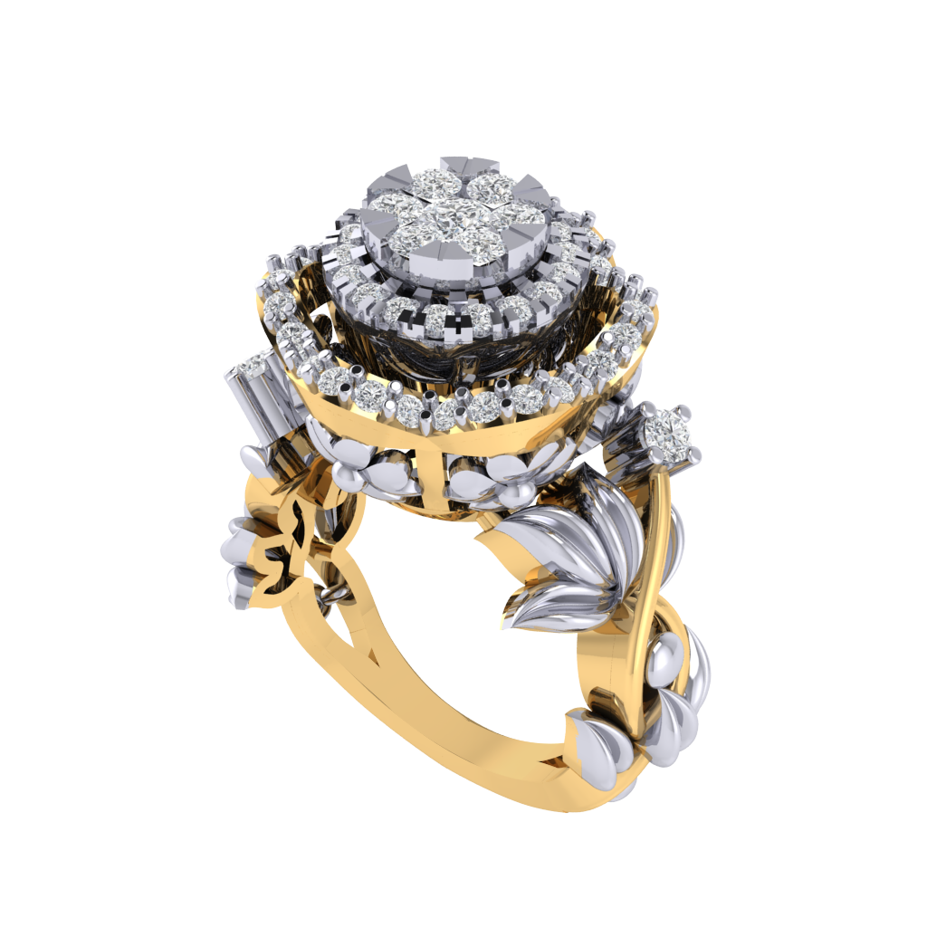 Diamtrendz 925 sterling silver yellow gold plated cubic zirconia ring