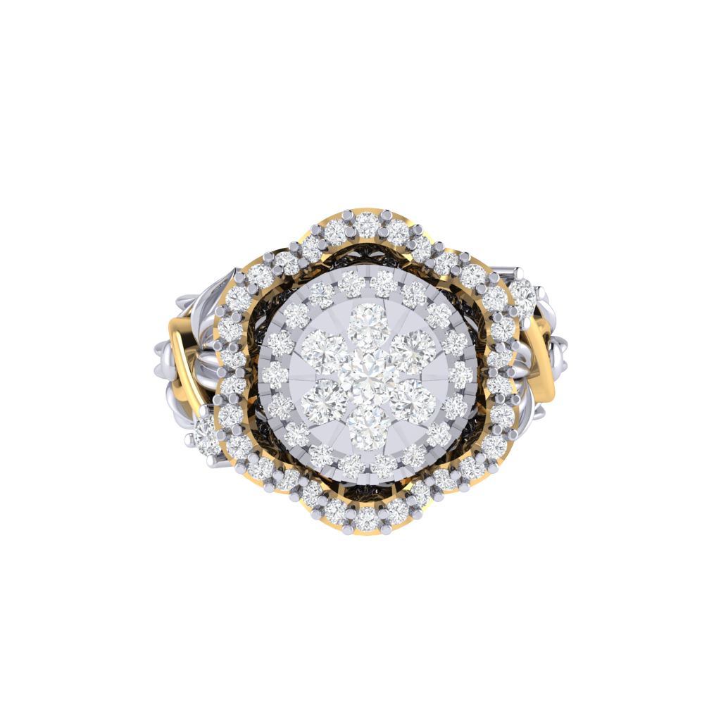 Diamtrendz 925 sterling silver yellow gold plated cubic zirconia ring