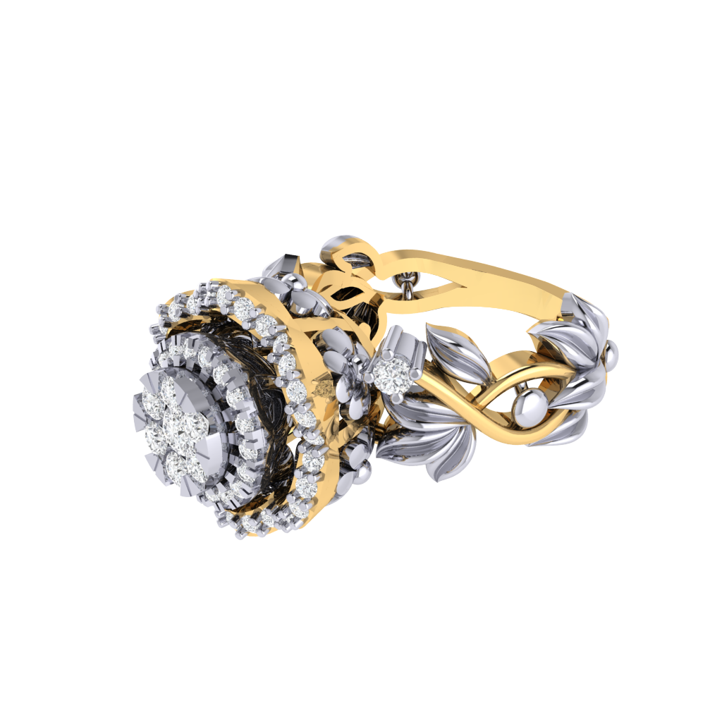 Diamtrendz 925 sterling silver yellow gold plated cubic zirconia ring